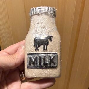 Rustic Cream Milk Bottle Art Decor